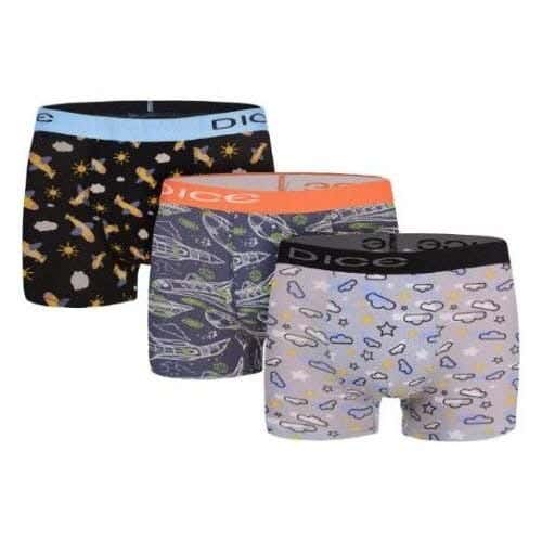 Dice Cotton Boys Boxer Set, 6-7 Years, 3 Pieces - Multicolor
