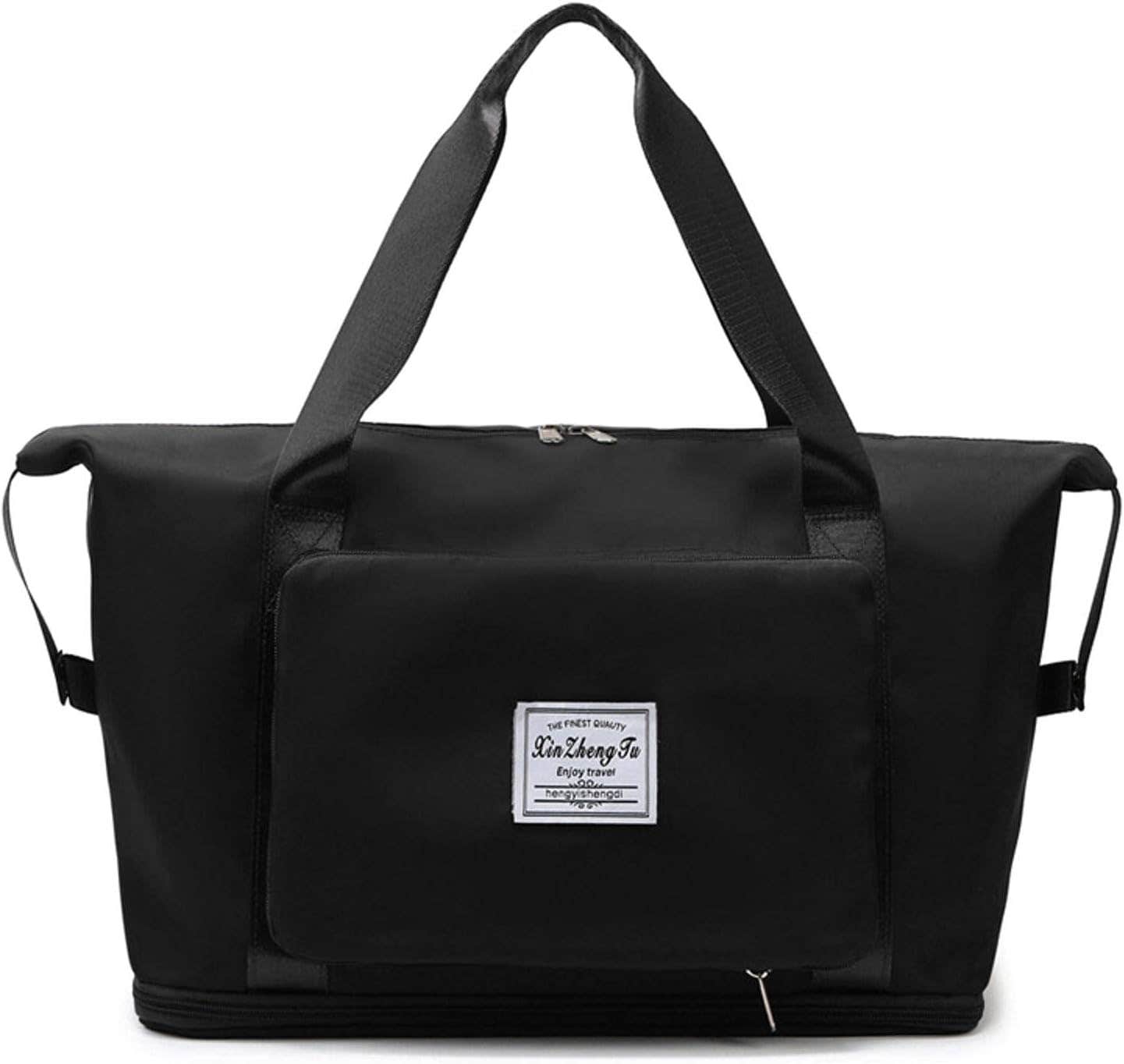 Kbree Dry Wet Separation Foldable Waterproof Travel Duffel Bag, Large - Black