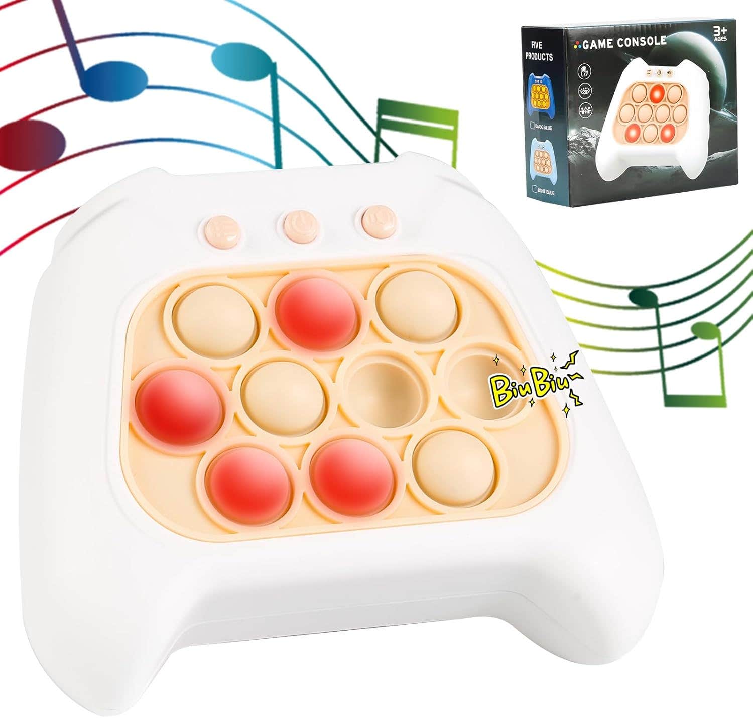 Weinsamkeit Plastic Pop Pop It Fidget Toy - White Beige