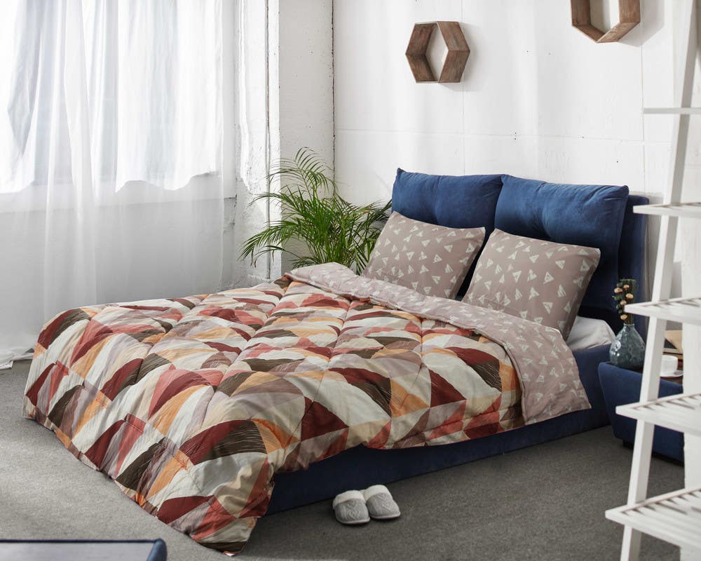 Al Maamoun Cotton Quilt, 240×240 cm, 3 Pieces - Multicolor