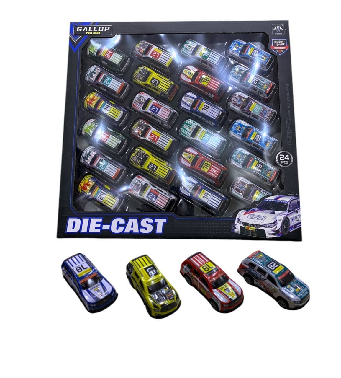 Alsafwa T-321 Small Metal Cars Toy for Boys, 24 Pieces - Multicolor