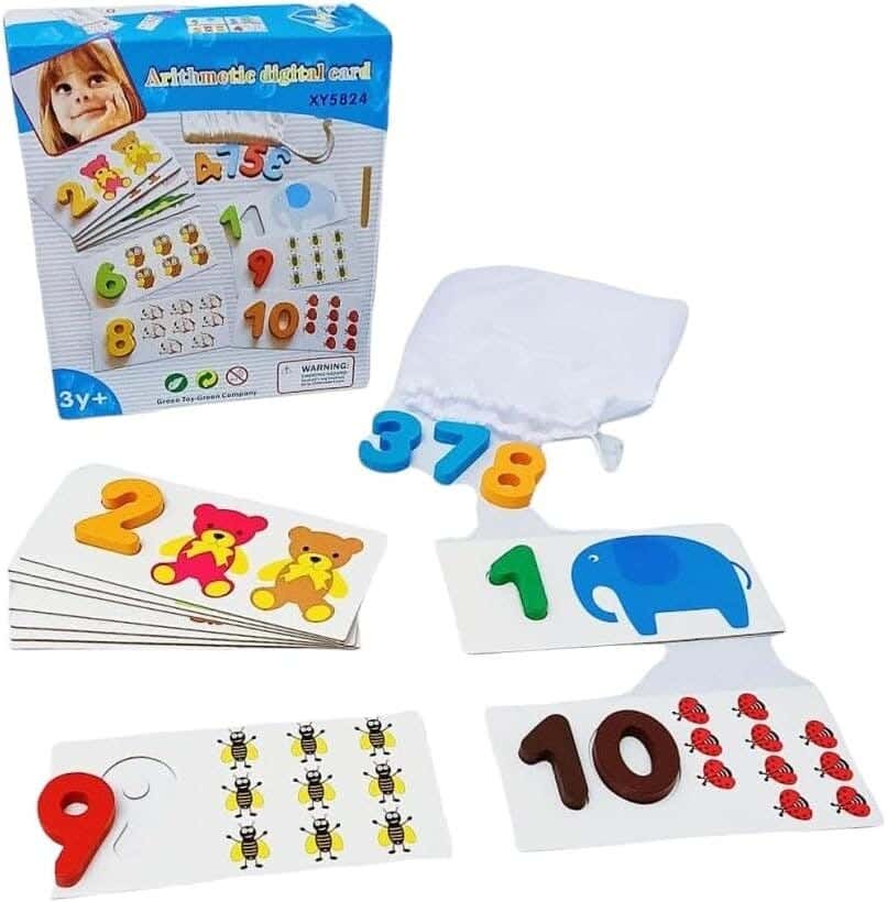 Alsafwa W21-1 English Numbers Holographic Game with Educational Cards - Multicolor