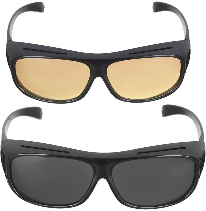 HD Vision glasses Day and Night, 2 Pieces - Multicolor