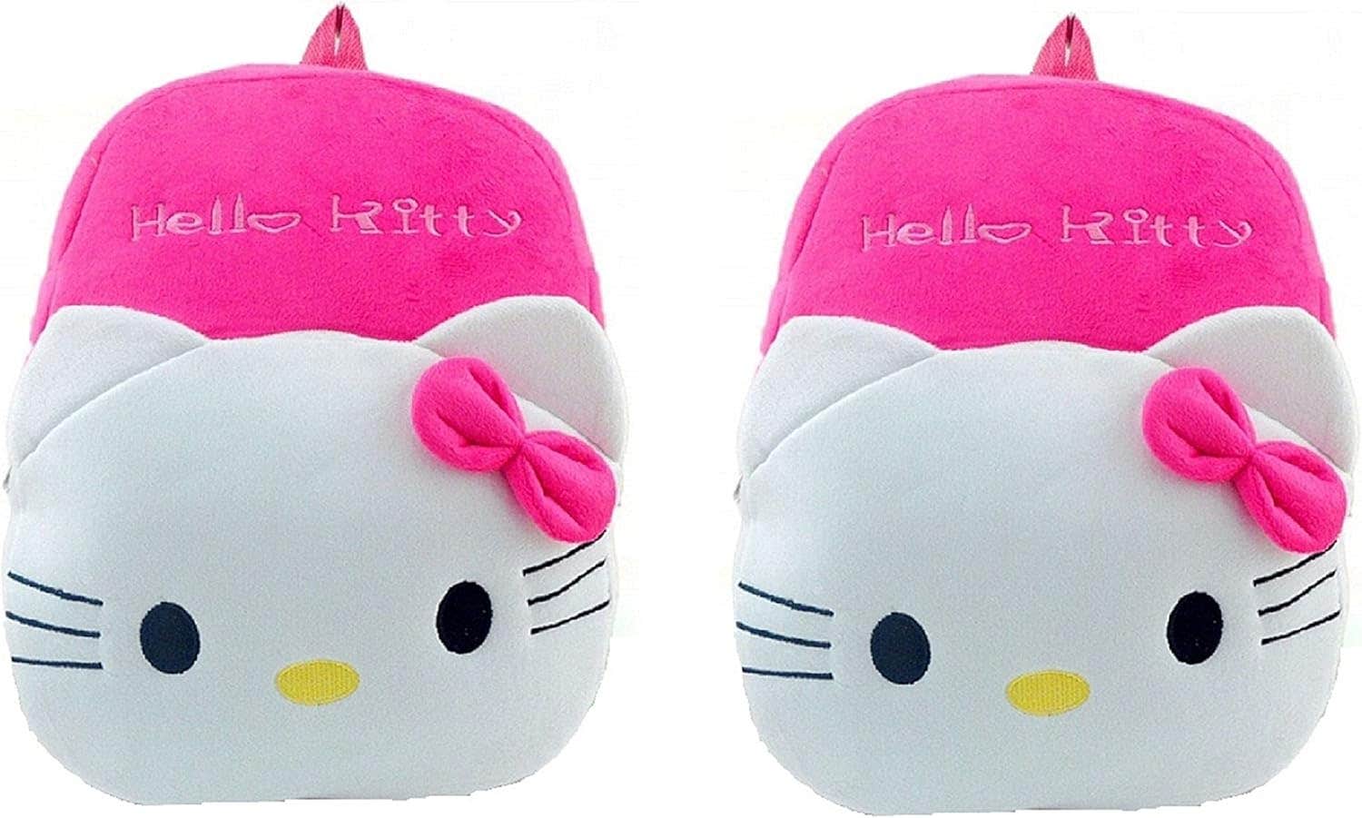 Black Hill Kids School Soft Plush Cartoon Backpack  - Pink White