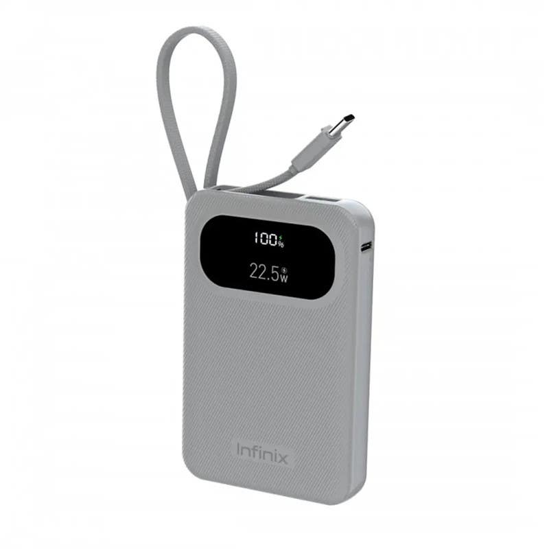 Infinix XPOWER 10 PRO Power Bank, 10000 mAh, 3 Ports - Gray