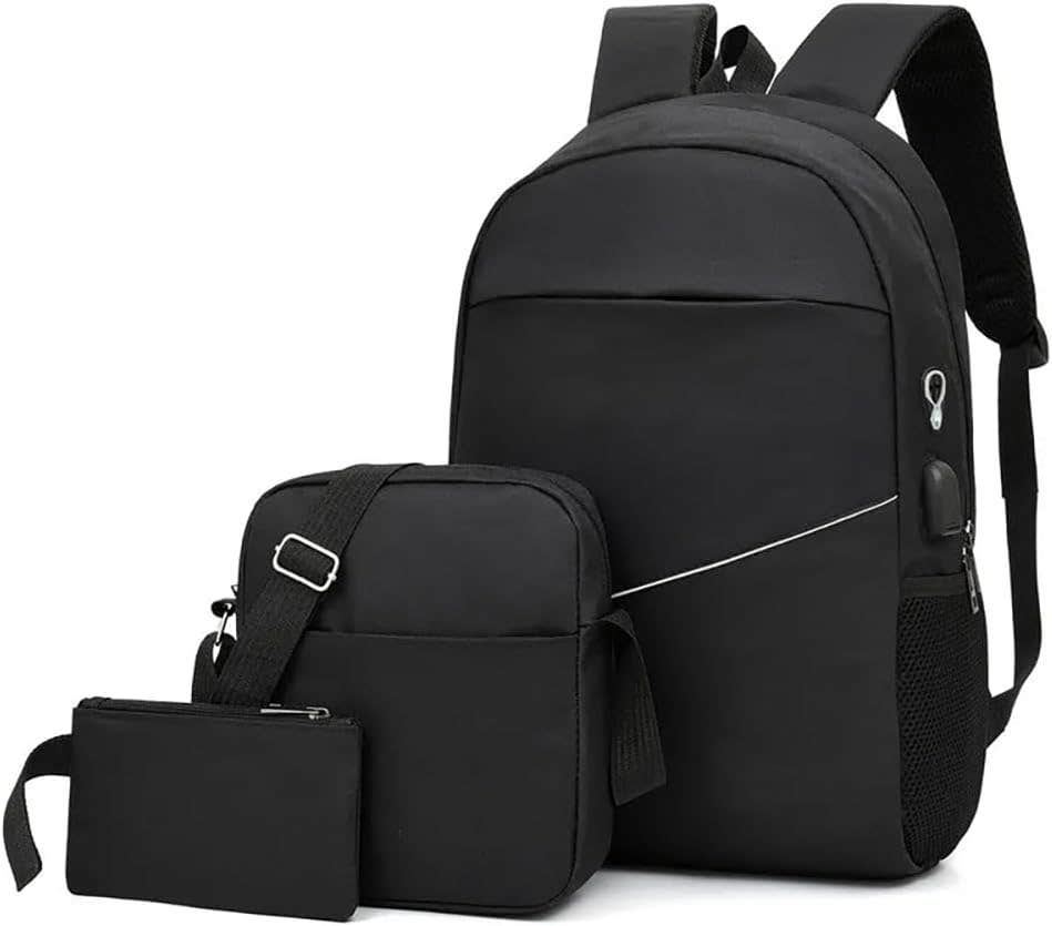 Water Resistant Travel Laptop Backpack, 15.6 Inch, 3 Pieces