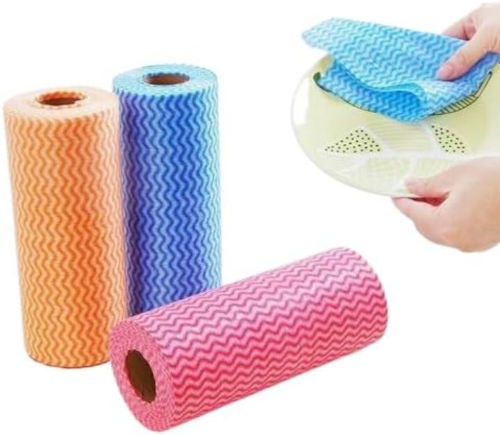 Multi-Use Fabric Oil Wipes, Small, 2 Pieces - Multicolor