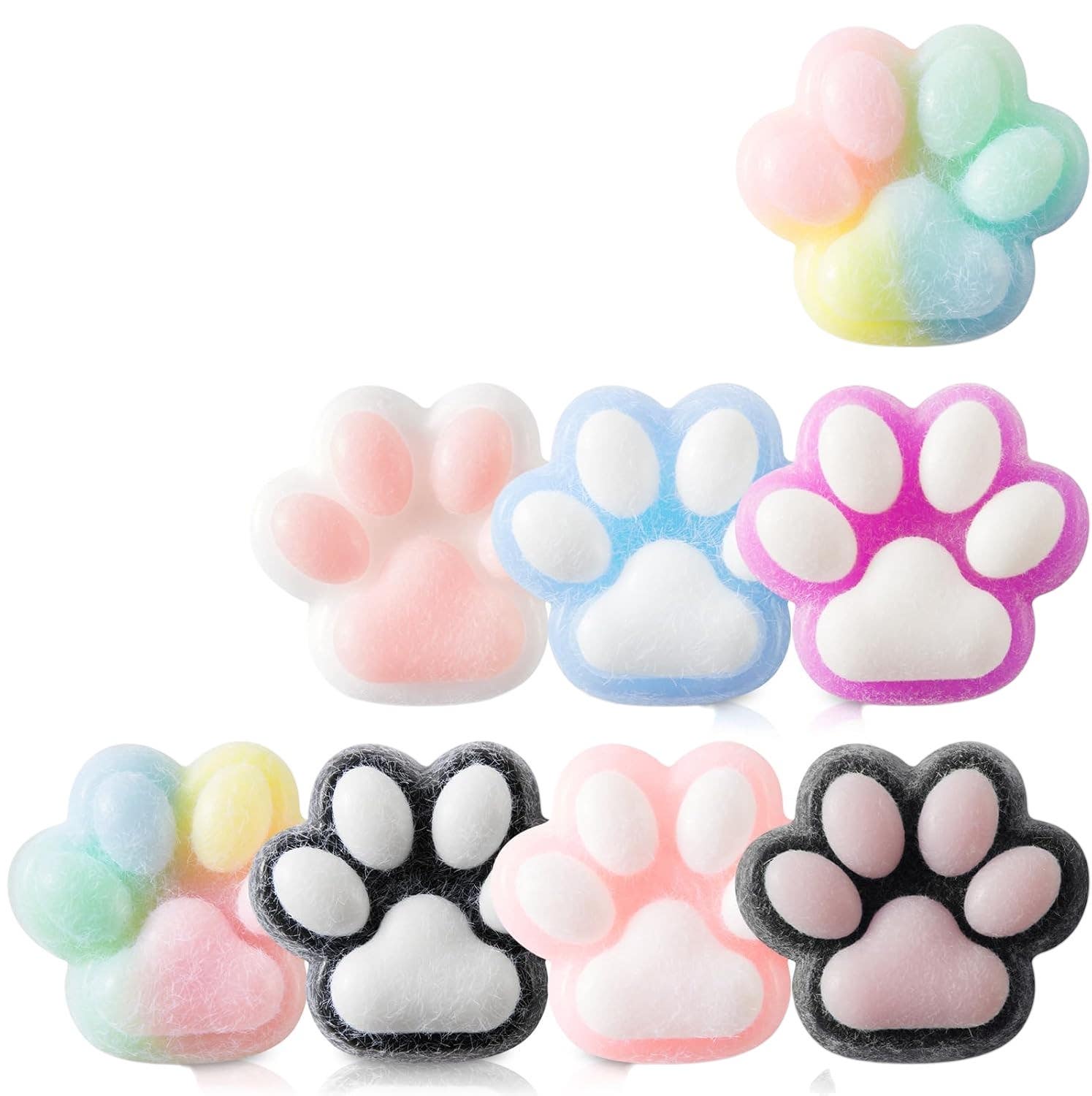 Mozkkiz Stress Relief Design Silicone Stress Relief Toy, 8 Pieces - Multicolor