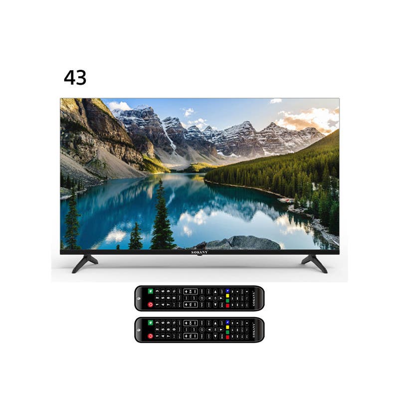 Sokany sk-22043 Smart TV, 43-inch, FHD, LED, Frameless, 2 Remotes - Black