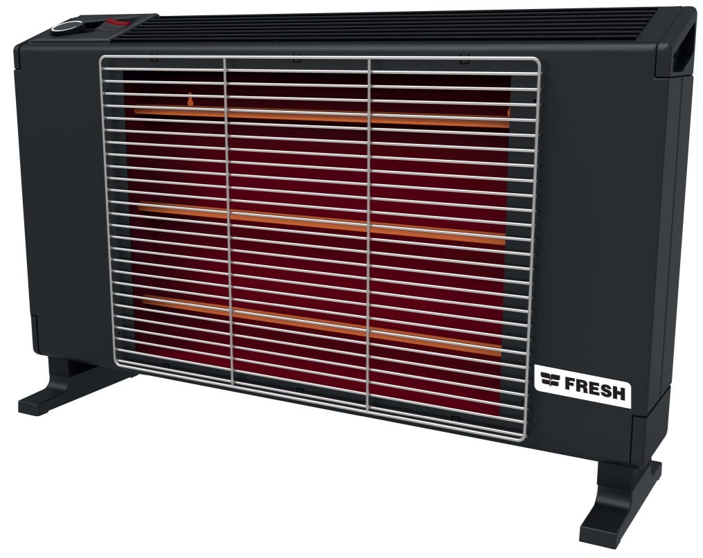 Fresh Psm-210 Electric Heater, 3 Candles, 2100 Watt - Black