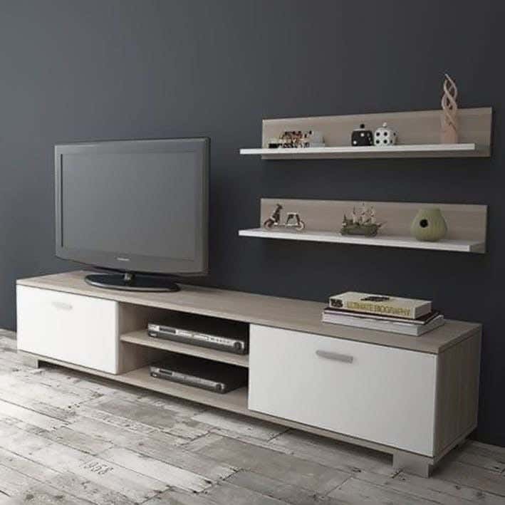 Wooden Tv Table, 180X40X30 Cm - White Beige