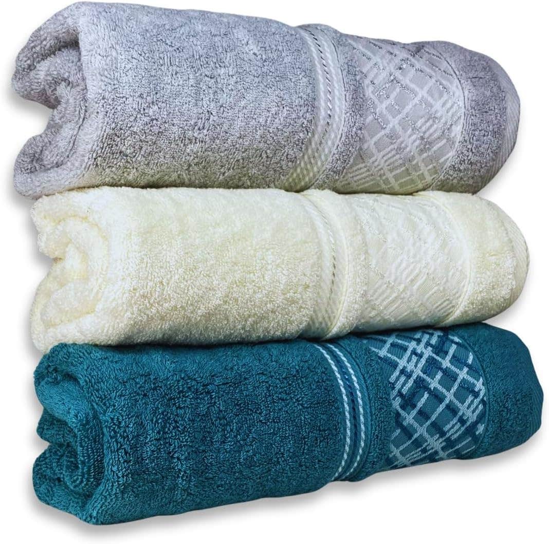 Cotton Towel Set, 3 Pieces, 140x70cm - Multicolor