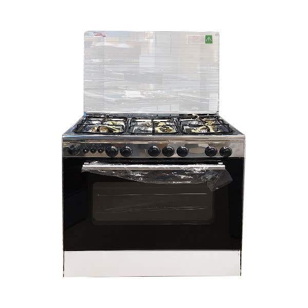 Techno Gas M-GC Mystro Cooker, 5 Burners, 60*80*82 cm, Fan- Black Silver