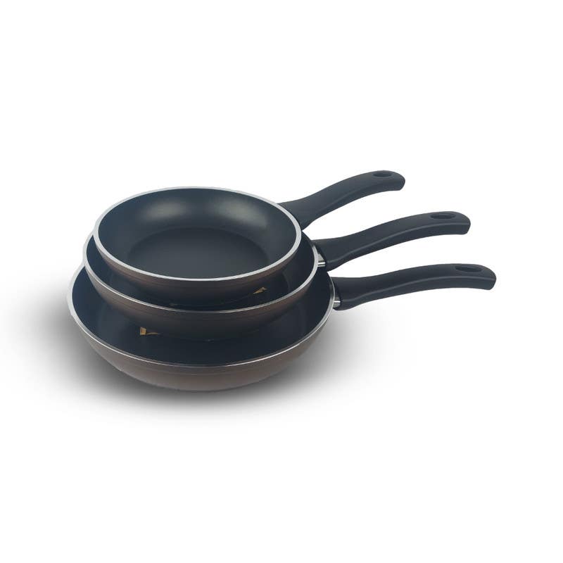 aktef Tefal Frying Pan Set, 3 Pieces- Brown