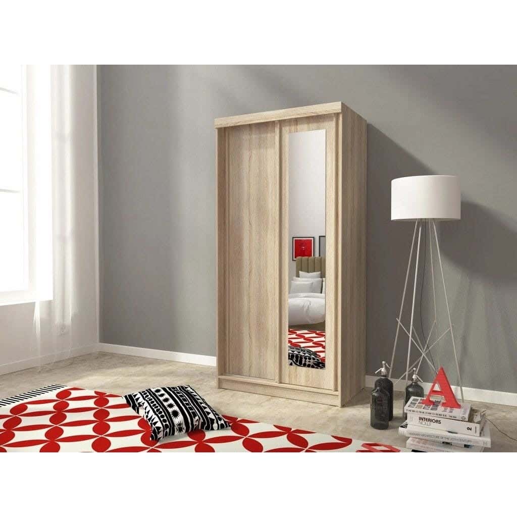 Wardrobe MDF Wood Covered With HPL Layer, 180×100×50 cm - Beige