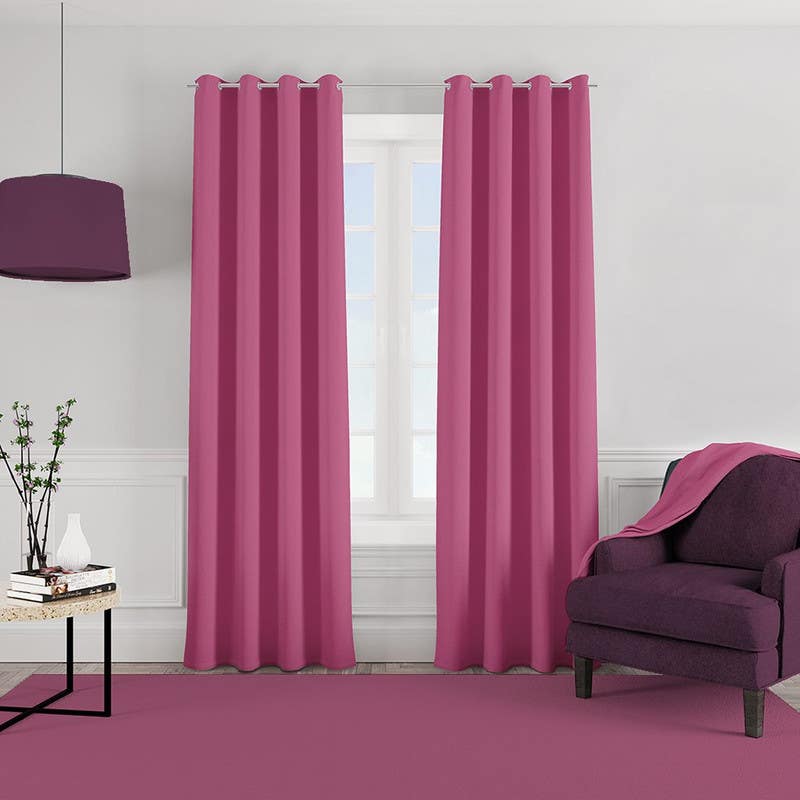 Sabia curtain, 2 pieces, 290x270 cm - Fuchsia