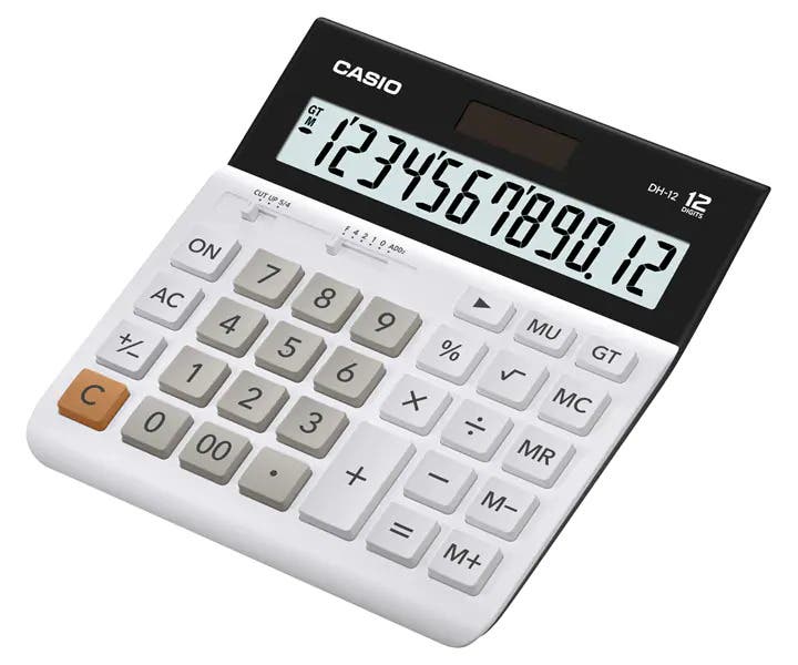 Casio DH-12-WE-W-DP Practical Desktop Calculator - White