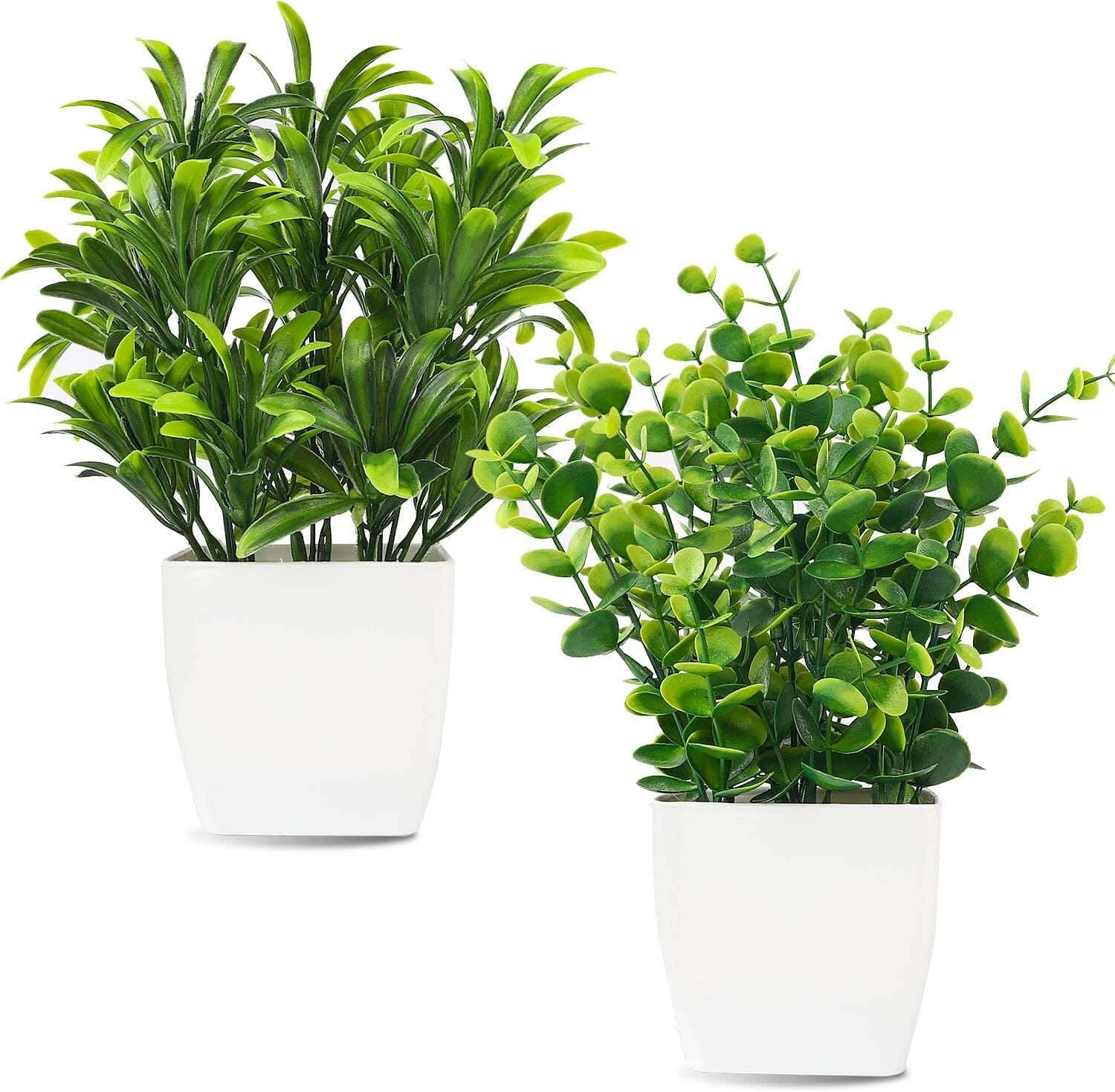 Plastic Planter, 2 Pieces - White Green