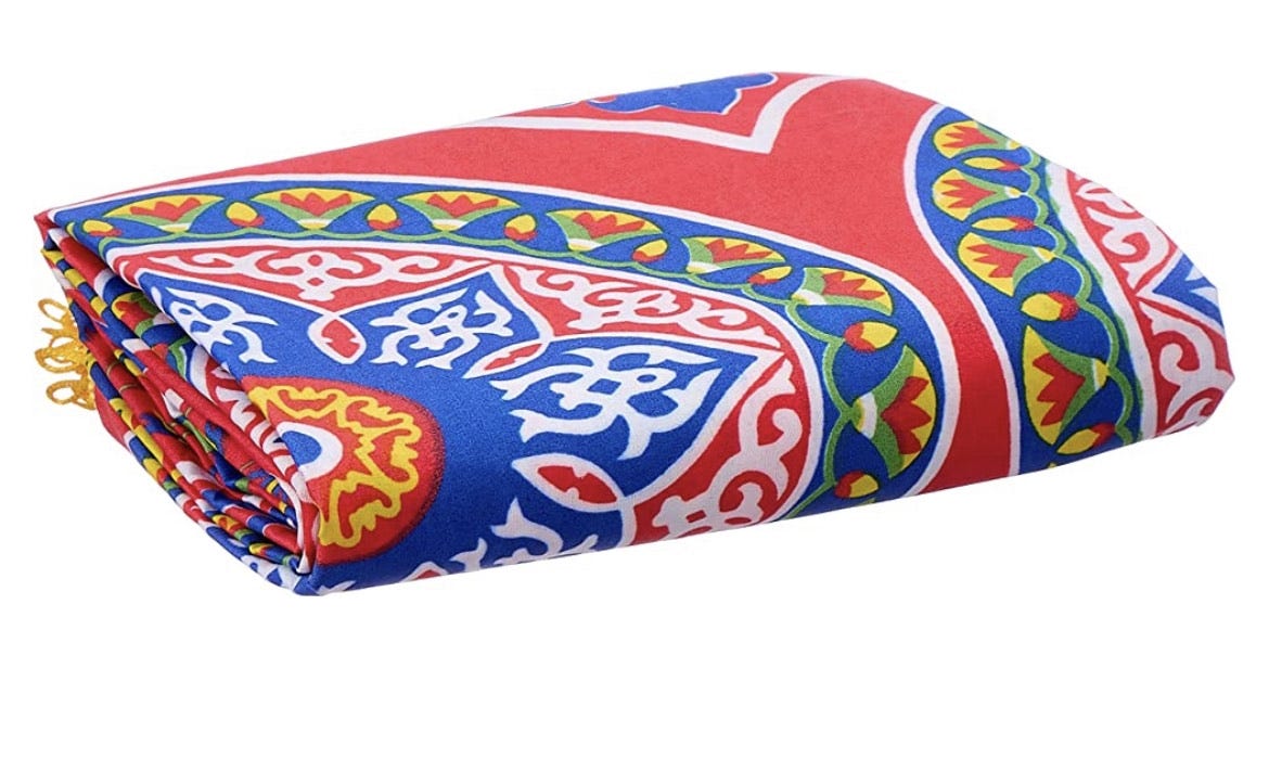 Khayameya Fabric Dinner Tablecloth, 150 x 50 cm - Multi Color