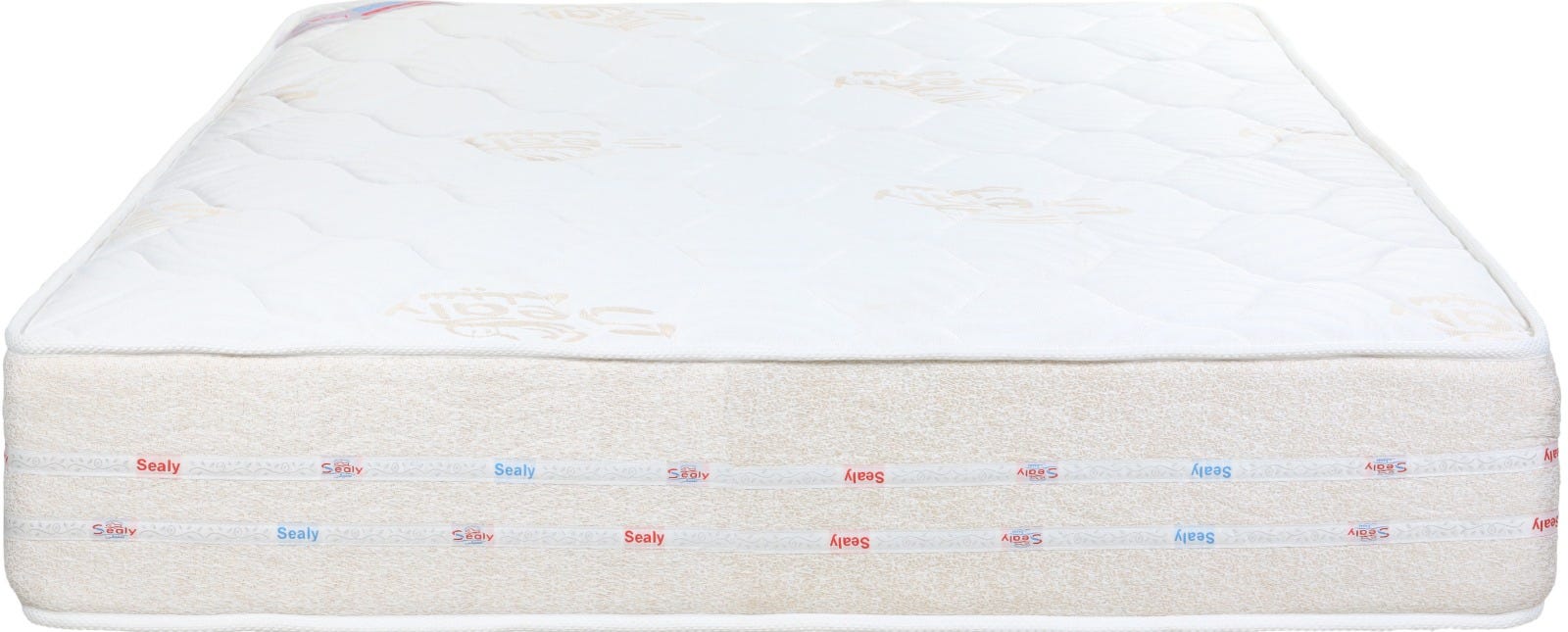 Sealy Florida Double Net Rebonded Mattress, Connected Springs, 160x195 cm, Height 31 cm - White Beige