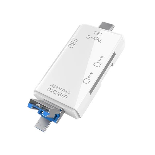 Keendex Otg 2 In 1 Memory Card Reader Adapter, Kx3496 - White