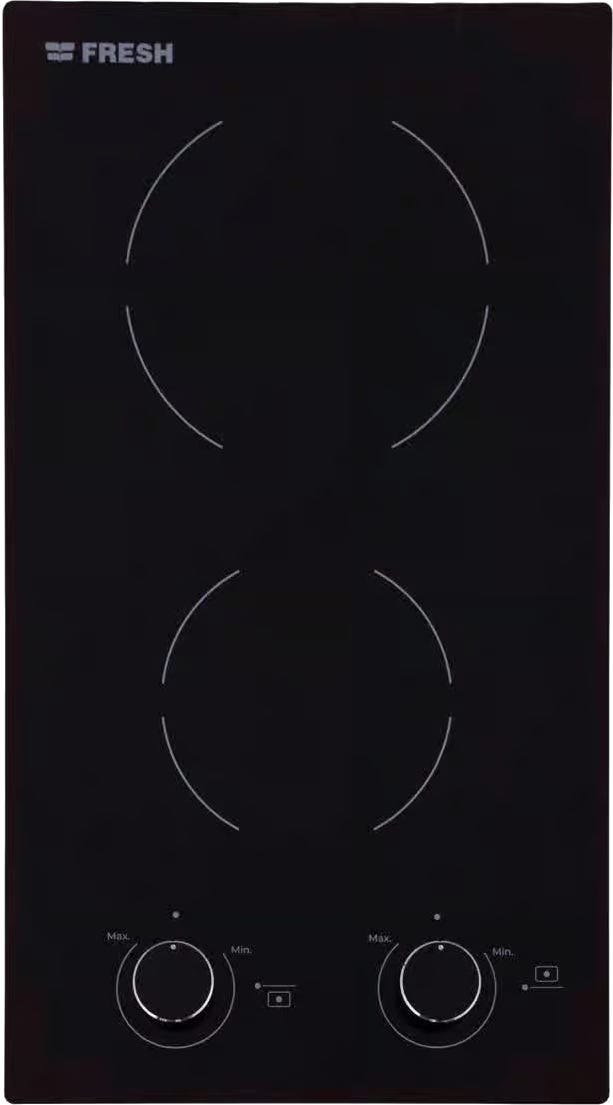 Fresh 500013942 Built-In Electric Stove, 2 Burners - Black