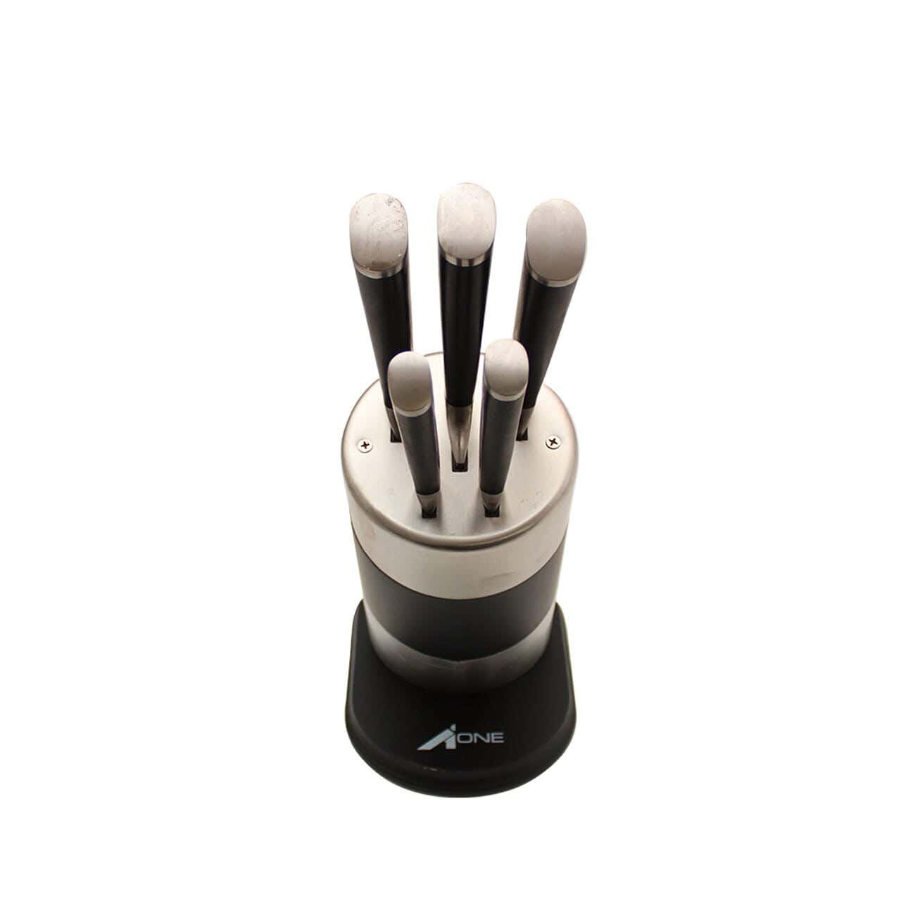 Stainless steel knife set, 6 pieces - black