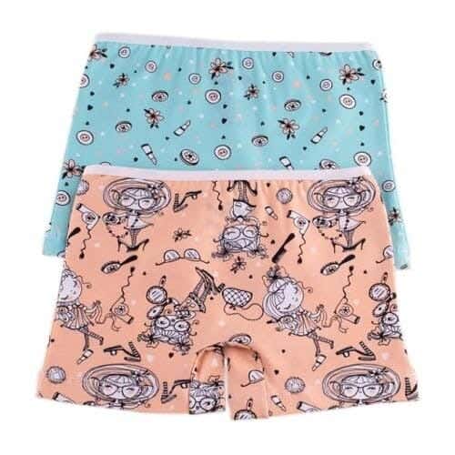 Milk Cotton Girl's Printed Under Shorts Set, 6-8 Years, 2 Pieces - Multicolor