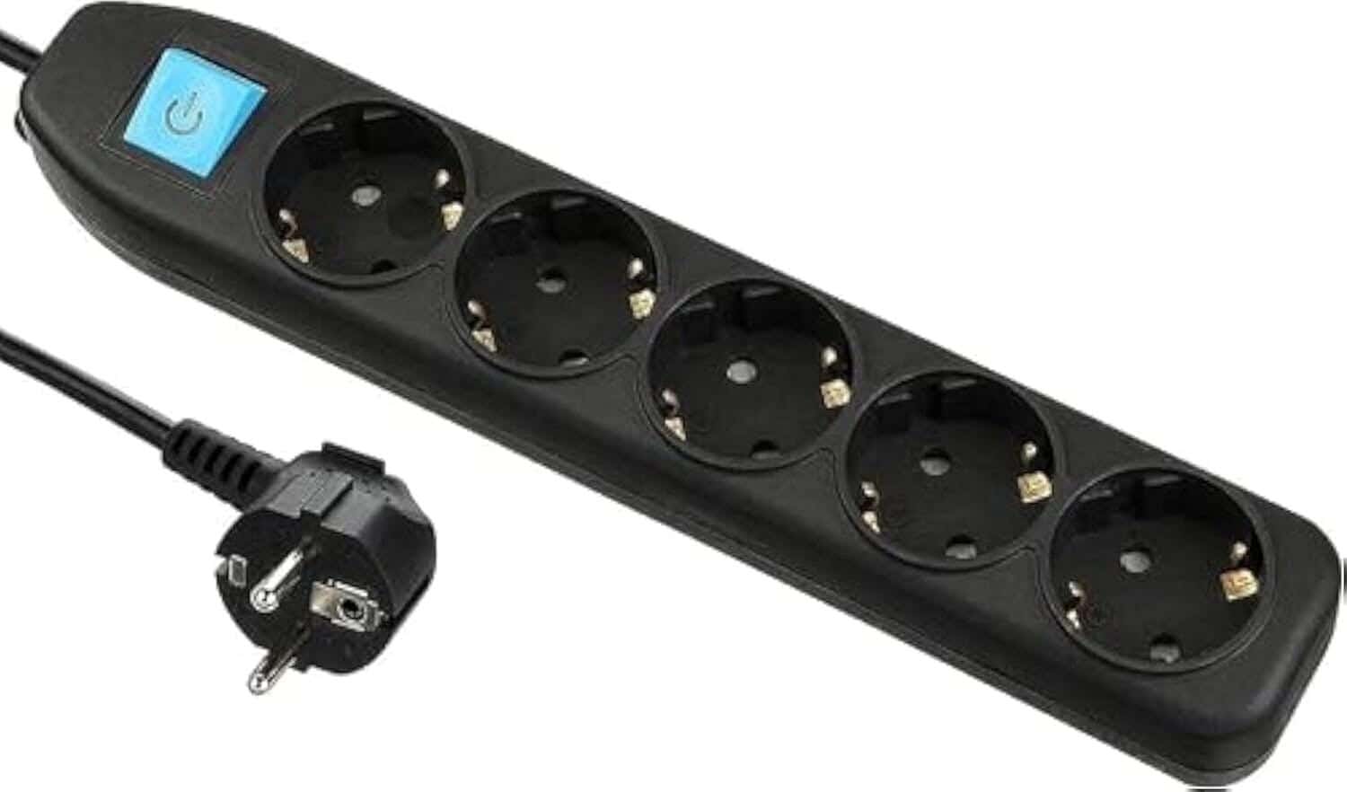 ILOCK Electrical Strip, 5 Power Outlets, 250 Volts/16 Amps - Black