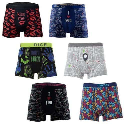 Dice set of boxers for boys, 6 pieces