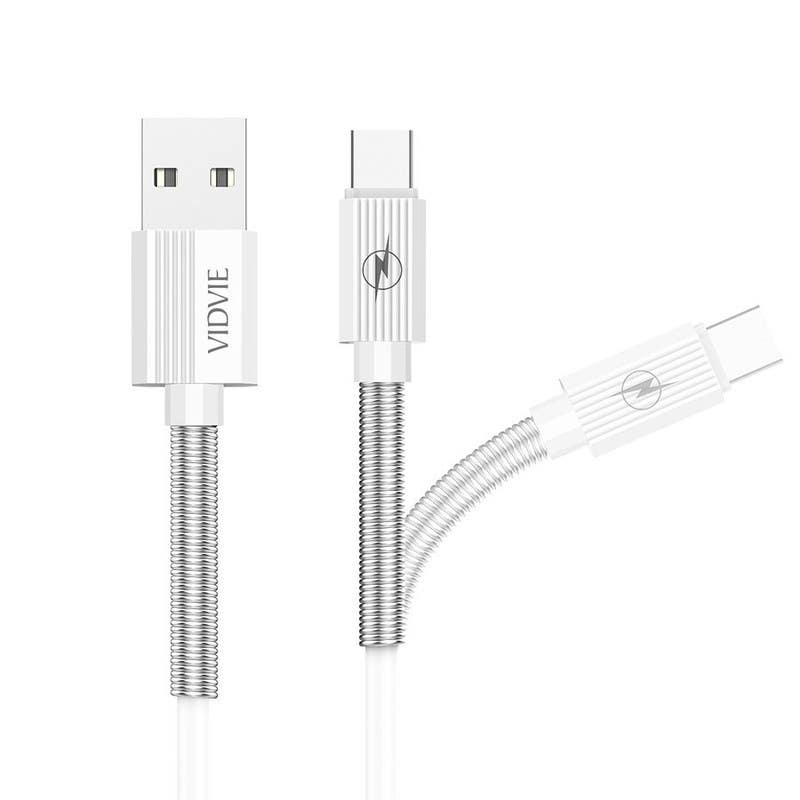 Vidvie VI-C510T Fast Charging Cable, USB, Type-C, 1m, 3.1A - White