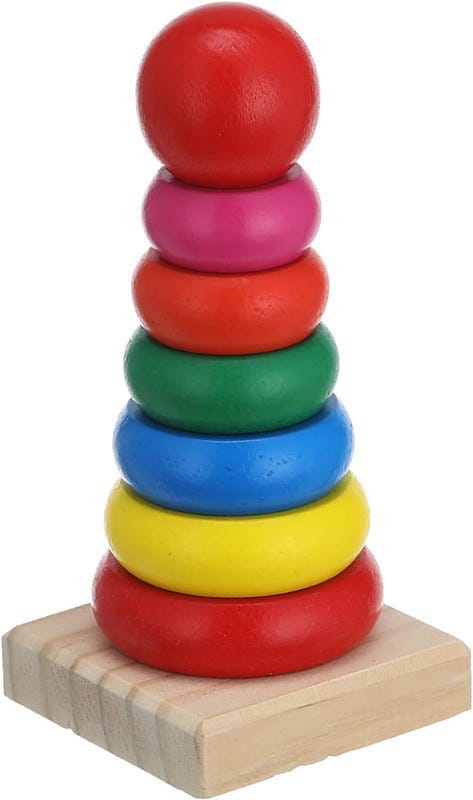 Ring Stacker Montessori toy, plastic