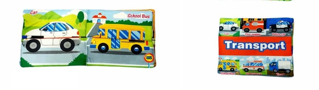 Alsafwa W34-22-1 Transportation Fabric Book For Babies for Unisex Children - Multicolor