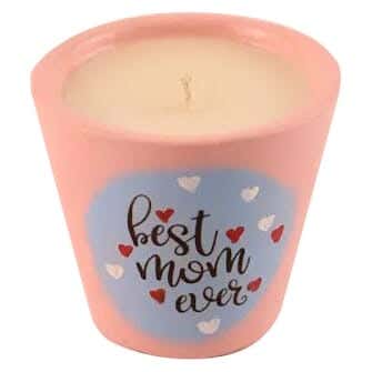 Pottery Aromatic Candle Handmade Pot, 6×6 cm - Pink