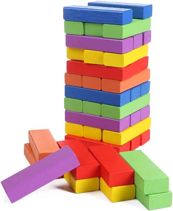 Brandon-Super Wood Building Block Set, 54 Pieces - Multicolor