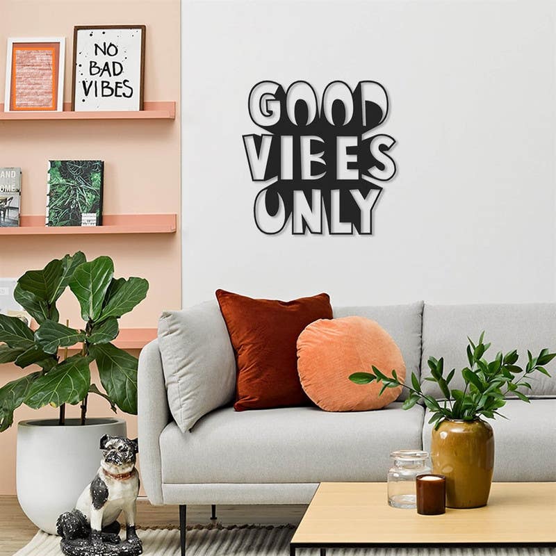 Decorative Wall Hanging, MDF Wood, 95×95 - Black