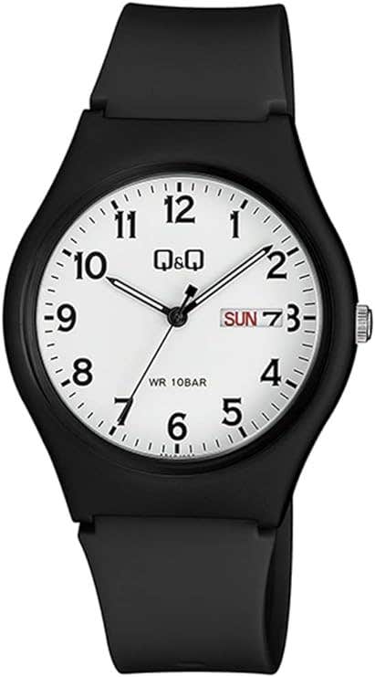 Q&Q A212J003Y Round Analog Casual Watch For women, M /26 - 39 mm - Black