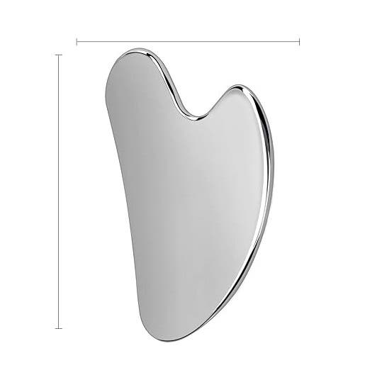 Pure stainless steel gua sha stone - silver