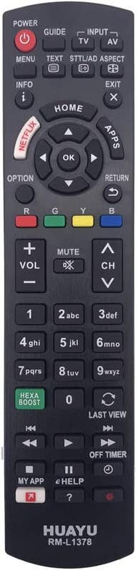 Huayu Remote Control Compatible with Panasonic LED and LCD Plasma - Black