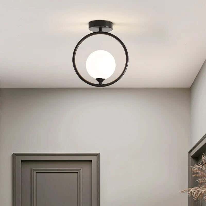 Metal Ceiling Light With Rust-Resistant Metal Coating, 15 X 25 X 30 Cm - Black