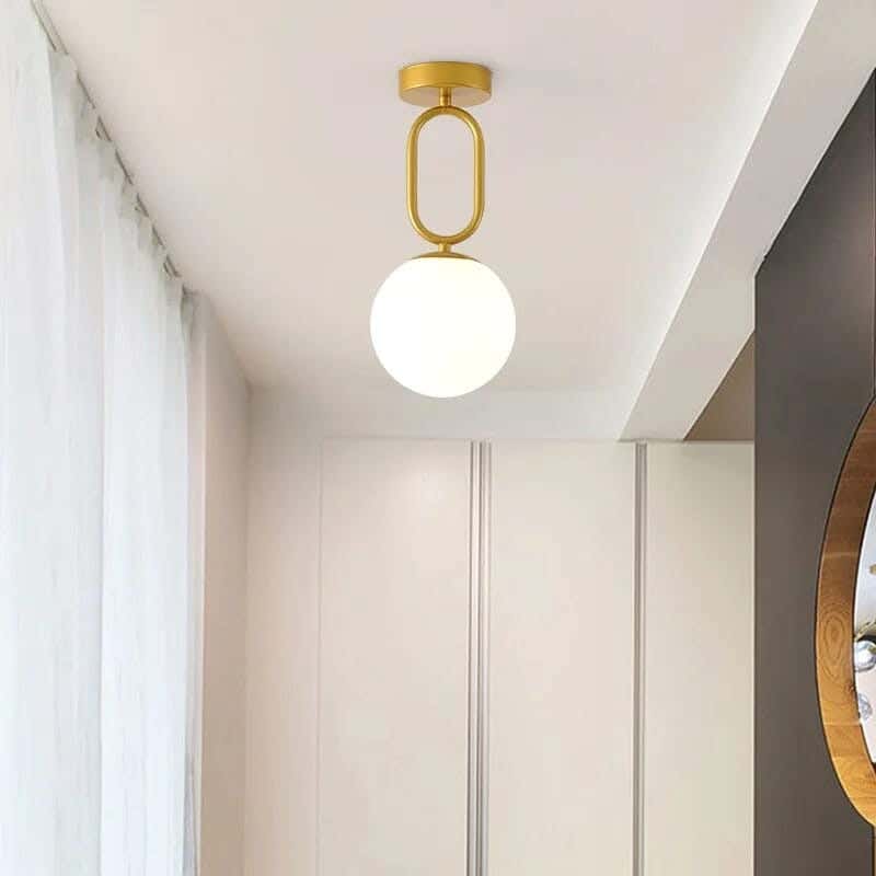 Metal Ceiling Light With Rust-Resistant Metal Coating, 15 X 15 X 40 Cm - Gold