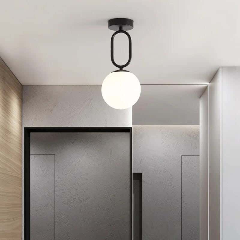 Metal Ceiling Light With Rust-Resistant Metal Coating, 15 X 15 X 40 Cm - Black