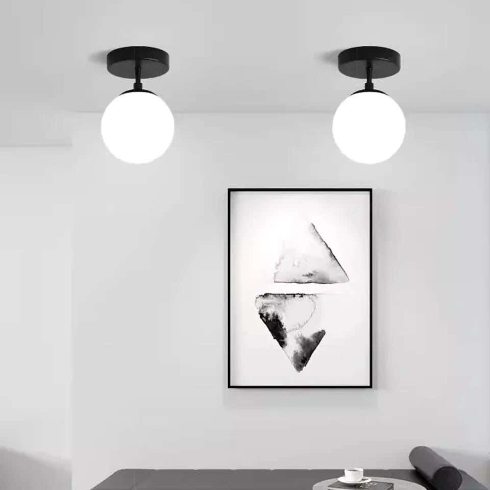 Metal Ceiling Light With Rust-Resistant Metal Coating, 15 X 15 X 25 Cm - Black
