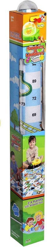 Snakes & Ladders Game, 2-4 Player, 80 x 65 x 0.15 CM