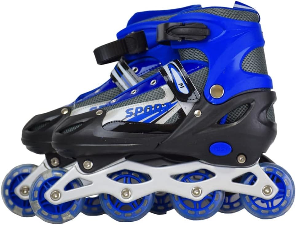Skating shoes,adjustable roller,colorful flashing wheels, 42, Multi Color