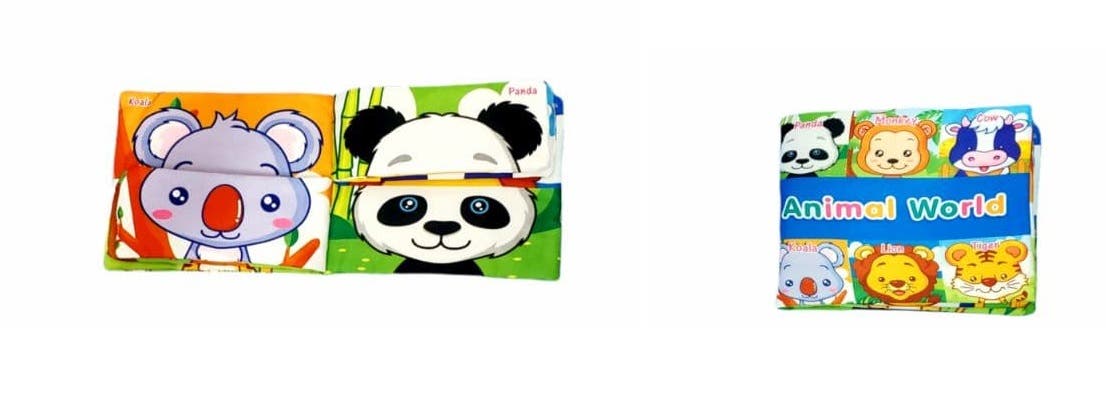 Alsafwa W34-22-2 Animals Fabric Book For Babies for Unisex Children - Multicolor