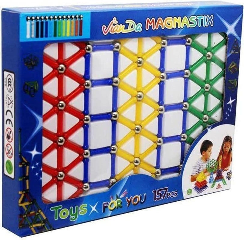 Magnetic balls set, 157 pieces - Multi Color