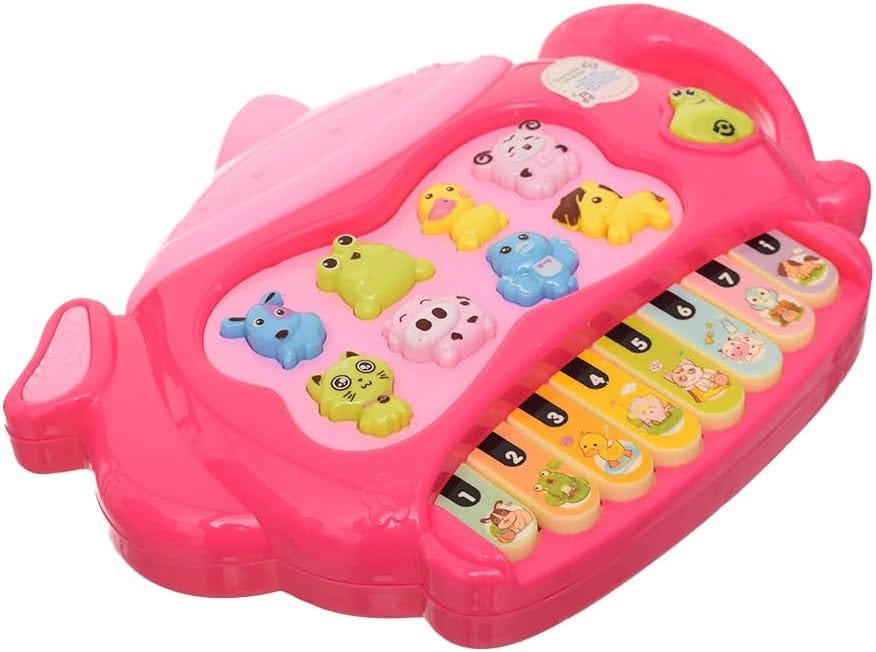 Small electronic keyboard toy in the shape of a teapot, plastic - multi-colored