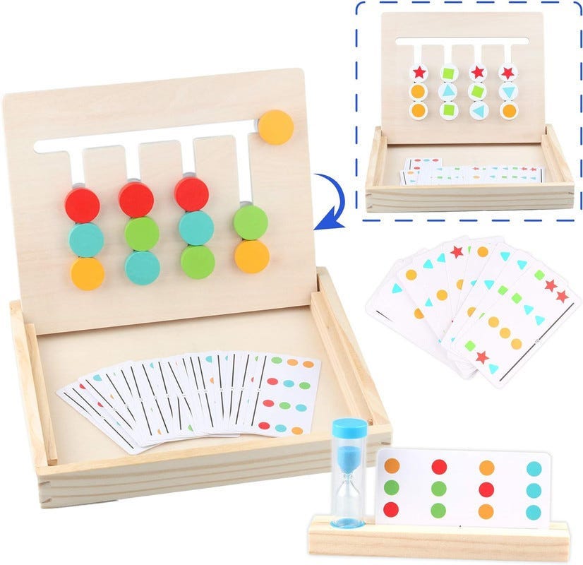 Wooden Puzzle Game, 24 x 19 x 4 cm - Multicolor