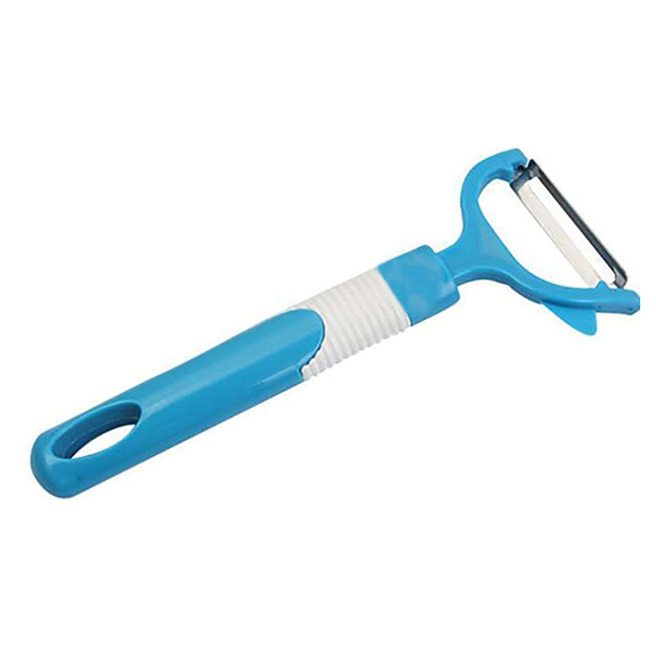 Vegetable and potato peeler for the kitchen, plastic - blue